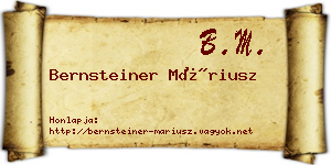 Bernsteiner Máriusz névjegykártya